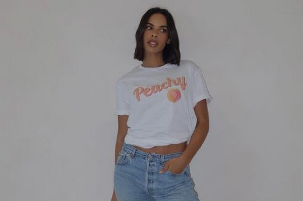 Rochelle Humes nails the ‘peach fuzz’ colour of the year with her £18 slogan T-shirt
