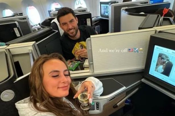 Love Island’s Millie Court and Liam Reardon recline in first class on holiday to Vegas after £683-a-night trip