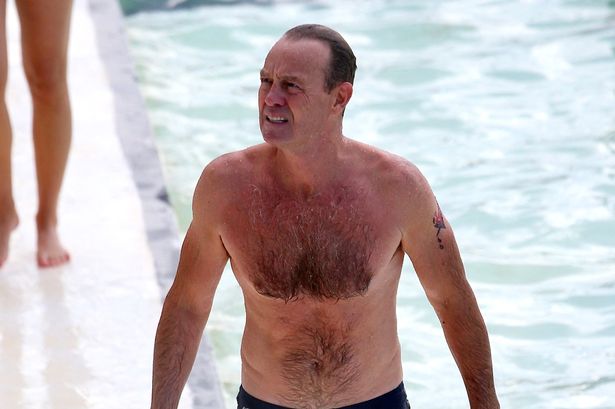 Jason Donovan shows off his muscles at Bondi Icebergs swimming pool in Sydney