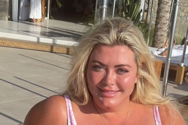 Gemma Collins sips a glass of wine as she gets ready for UK heatwave