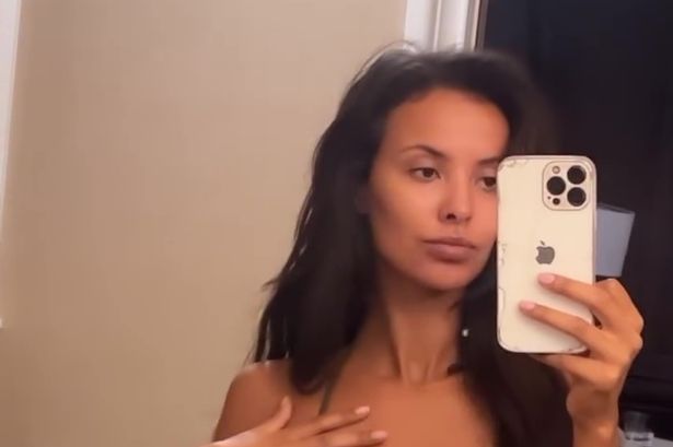 Maya Jama shows off incredible figure in khaki bikini as she poses for sexy mirror selfie