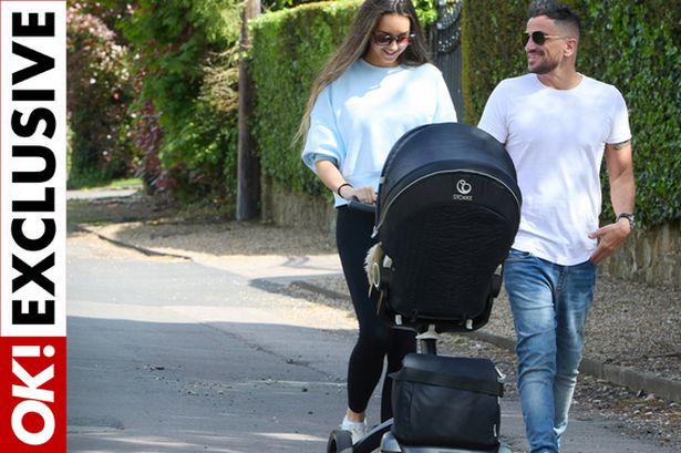 Peter and Emily Andre ‘in protective mode’ with newborn Arabella as they enjoy outing together