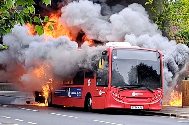 Passengers forced to flee as bus bursts into flames