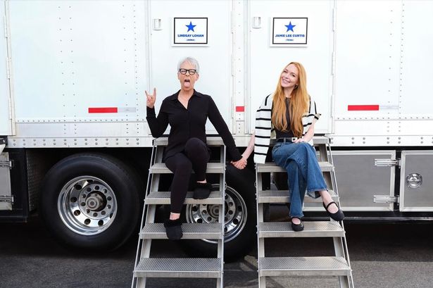 Fans go wild at behind the scenes snap of Jamie Lee Curtis and Lindsay Lohan filming Freaky Friday 2